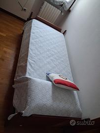 Letto singolo struttura in legno noce