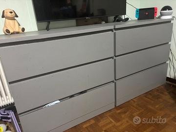 2 cassettiere con 3 cassette