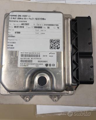 CENTRALINA MOTORE FIAT FIORINO 2016 55263691