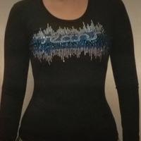 Maglia brillantini manica lunga cotone