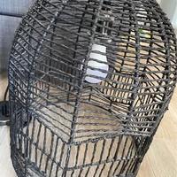 Lampadario rattan nero