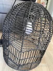 Lampadario rattan nero