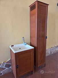 armadio in alluminio e lavabo con mobile