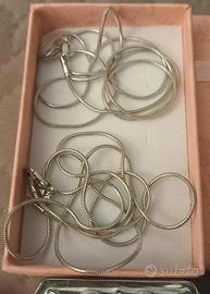 Coppia catenine Snake cm55 cad. Argento 925