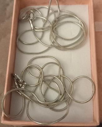Coppia catenine Snake cm55 cad. Argento 925