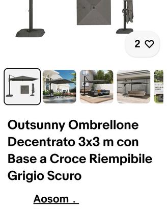 Ombrellone 3x3 decentrato