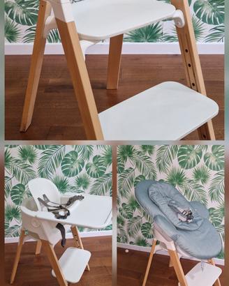Seggiolone pappa/sedia Stokke Steps e sdraietta