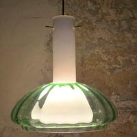 Lampadario anni 50 in vetro stile Stilnovo