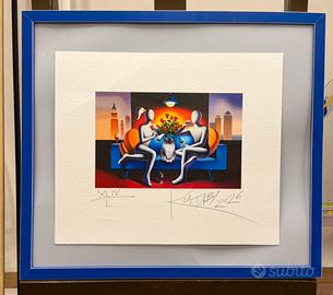 Quadro serigrafia M. Kostabi 40x34 between  us