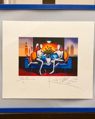 Quadro serigrafia M. Kostabi 40x34 between  us