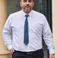 Camicia bianca tinta unita da uomo taglie forti