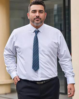 Camicia bianca tinta unita da uomo taglie forti