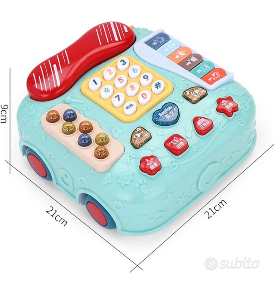 Tavolino Multiattivita Bambini con Telefono Pianoforte, 6 in 1