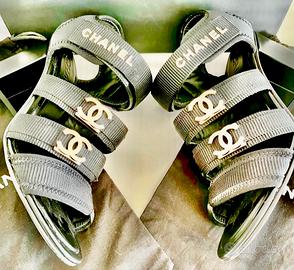 Sandali In Tessuto " CHANEL "