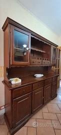 CUCINA STILE RUSTICO CAPPA TAVOLO SEDIE DIVANO