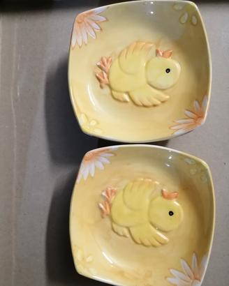 piattini decorati con pulcino