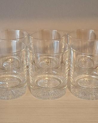 Set 6 bicchieri per acqua in vetro anni '70