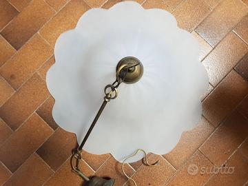 Lampadario in vetro opaco come nuovo