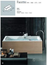 Vasca 170 x 75 asimmetrica sinistra facette