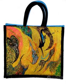 borsa di Juta dipinta a mano