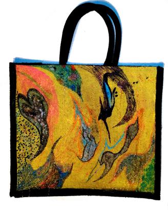 borsa di Juta dipinta a mano