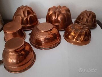 Lotto 7 Stampini in Rame Vintage - 455g - Arredo C
