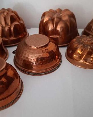 Lotto 7 Stampini in Rame Vintage - 455g - Arredo C