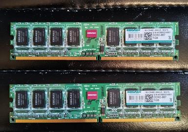 2 moduli RAM DDR2-667  1GB desktop