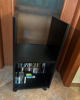 Mobiletto con ruote porta stereo dischi cassette
