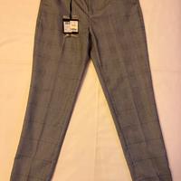 Pantaloni primaverili dritti, azzurro e girgio