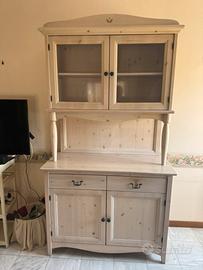 Credenza in pino decape bianca
