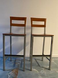 Sgabelli in legno e metallo