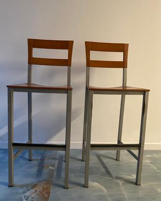 Sgabelli in legno e metallo