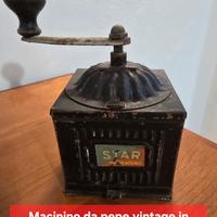macinino da pepe vintage in metallo funzionante 