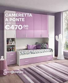 Cameretta a ponte-2 colori a scelta+reti a doghe
