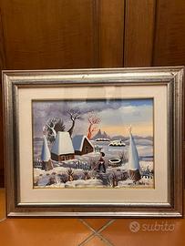 Quadro Gregor Koboski, paesaggio invernale