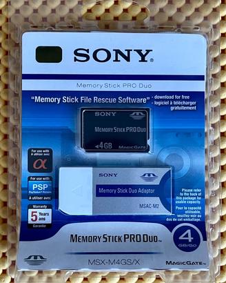 SONY MEMORY STICK PRO DUO 4 GB