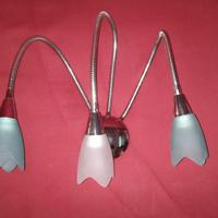 applique lampada metallo vetro 3 bracci flessibili