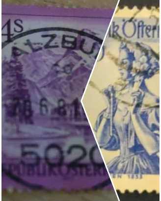 Coppia Francobolli Vintage Austria - Serie Paesagg