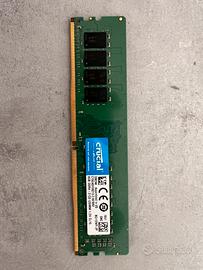 Banco Ram 8 GB DDR4 Crucial