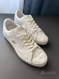 Sneakers Lacoste Lerond Bianche con Logo Oro Tg.39
