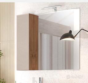 Specchio + pensile con luce a led