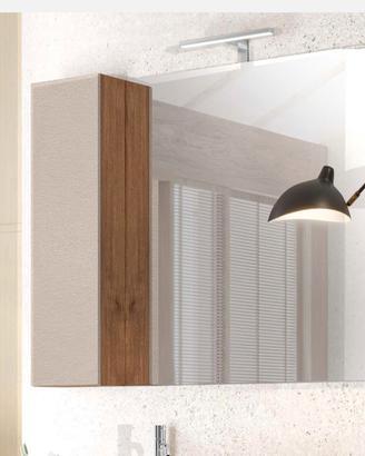 Specchio + pensile con luce a led