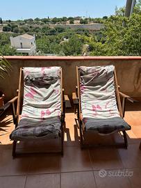 2 sedie da esterno in legno