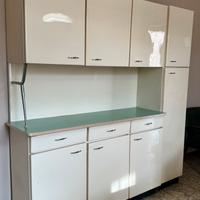 Credenza cucina Anni ’70 in formica verde acqua