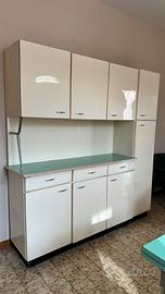 Credenza cucina Anni ’70 in formica verde acqua