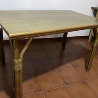 madia,  tavolo con sedie in bambu colore verde