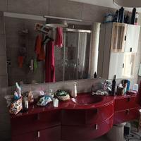 Mobile bagno 210 cm lavabo in vetro fuso+specchio