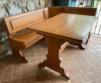 Set panca + tavolo allungabile in legno