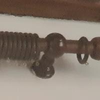 bastone tenda legno completo di anelli e cordino